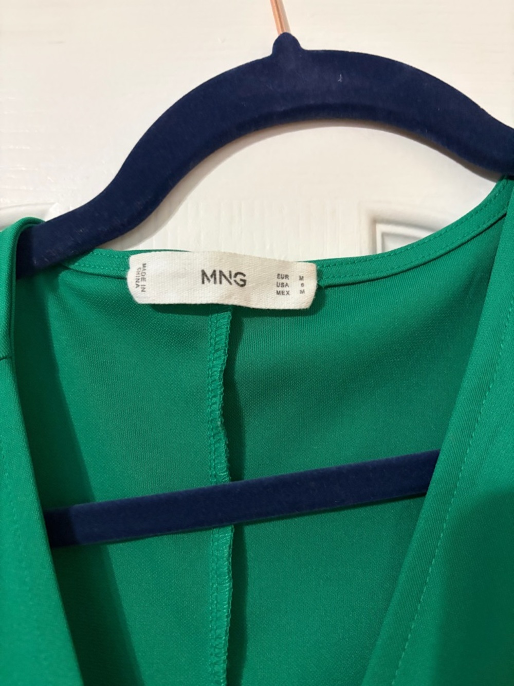 Mango Emerald Green Wrap Midi Dress with Side Tie - Picture 3 of 3